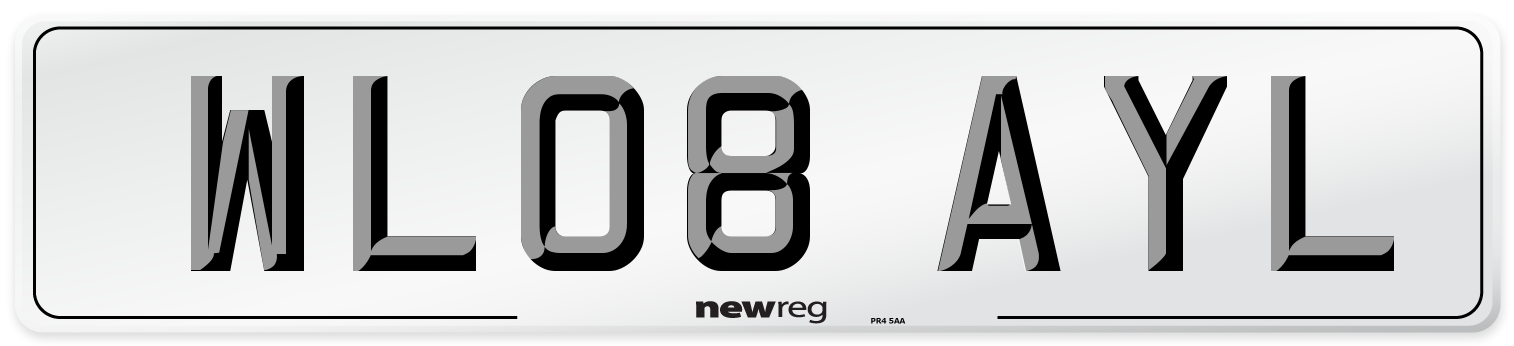 WL08 AYL Number Plate from New Reg